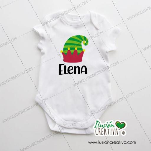 Body personalizado Duende navideño - blanco [0]