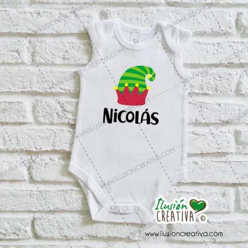 Body personalizado Duende navideño - blanco [2]