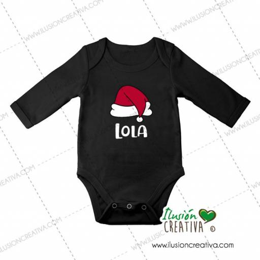 Body personalizado Papá Noel - negro [1]