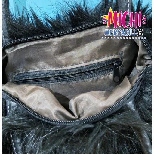 Bolso de peluche en negro [1]