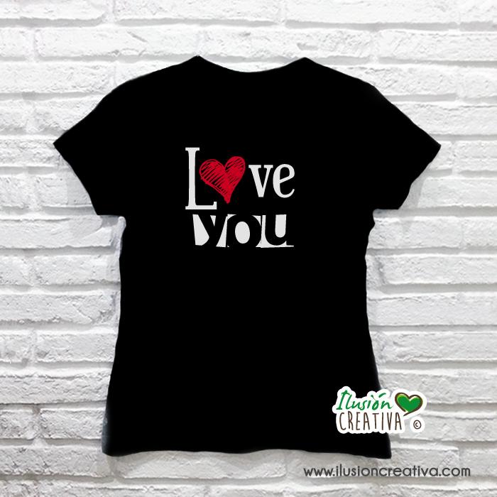 Camiseta I LOVE YOU - mujer
