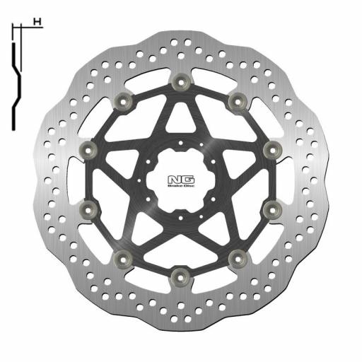 Disco de freno delantero NG BRAKES ondulado flotante - 1643XG Honda Africa Twin 1100