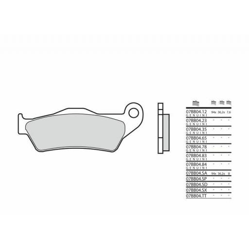 Pastillas Delanteras sitentizadas Brembo 07BB04SX