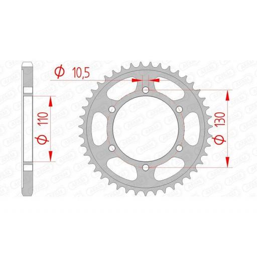 Corona AFAM acero estándar - Paso 525 - Yamaha Tenere 700