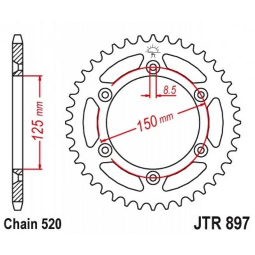 Corona JT 897 de acero paso 520 autolimpiable