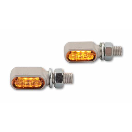 Intermitente LED HIGHSIDER pro Little Bronx - plata/ahumado - mecanizado CNC - homologado E - par
