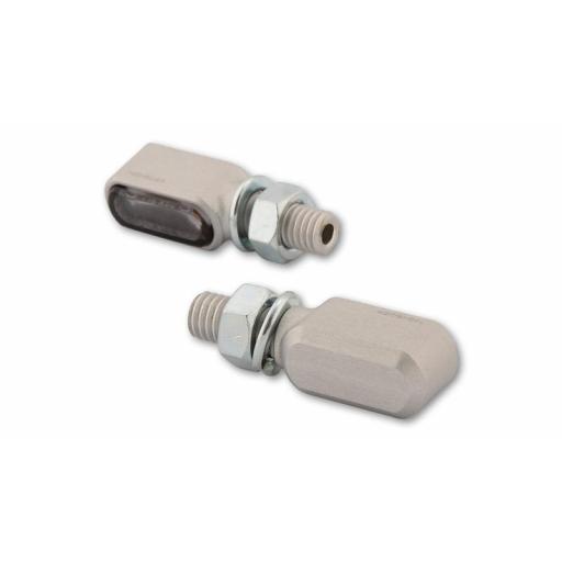 Intermitente LED HIGHSIDER pro Little Bronx - plata/ahumado - mecanizado CNC - homologado E - par [1]