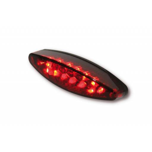 Piloto trasero LED HIGHSIDER pro Little Number1 - negro/rojo - con luz de matrícula - 1 pieza