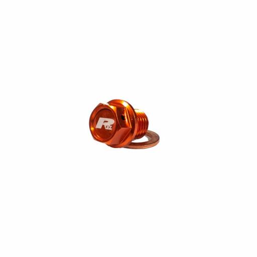 Tapón de vaciado de aceite RFX magnético aluminio naranja 12mm x 1.50