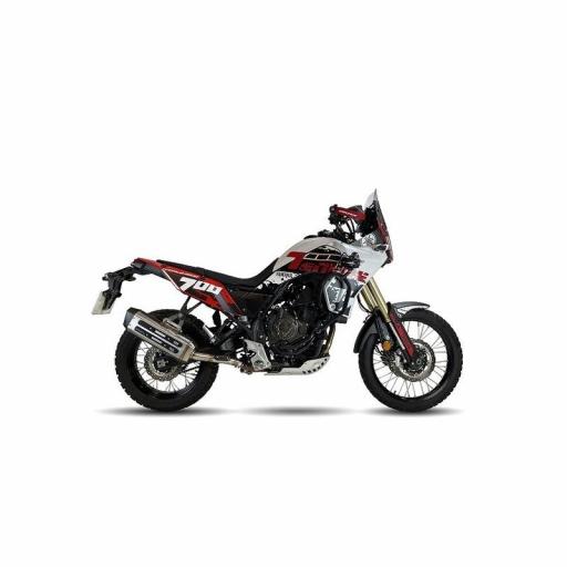 Silenciador IXIL MXT acero inoxidable / aluminio negro - Yamaha Tenere 700  2019 a 2024 Inox negro + Carbono