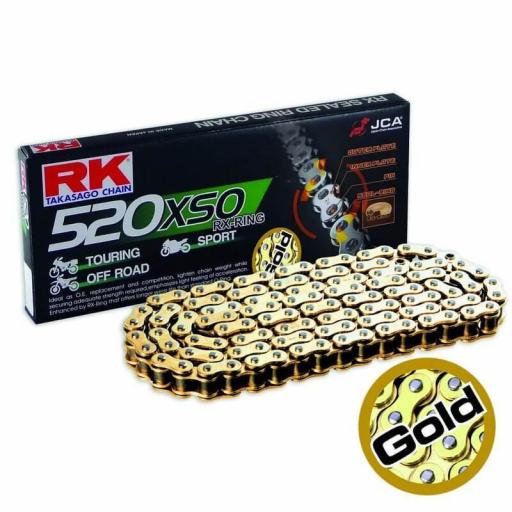 Cadena RK GB520XSO con 120 eslabones oro