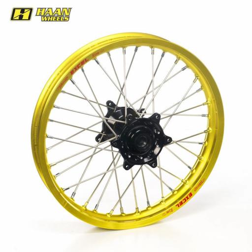 Rueda delantera completa HAAN WHEELS buje negro aro dorado - 21x1,86x36T Yamaha Tenere 700 