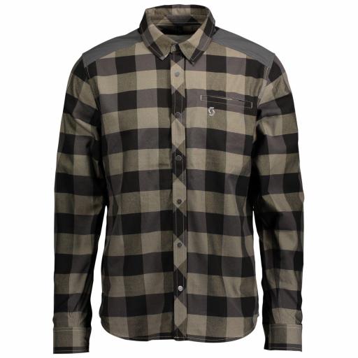 Camisa a cuadros Scott Ms Check Ft L/sl Beige y gris oscuro [0]