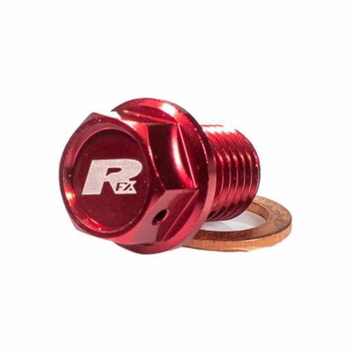 Tapón de vaciado de aceite RFX magnético aluminio rojo 12mm x 1.50 [0]