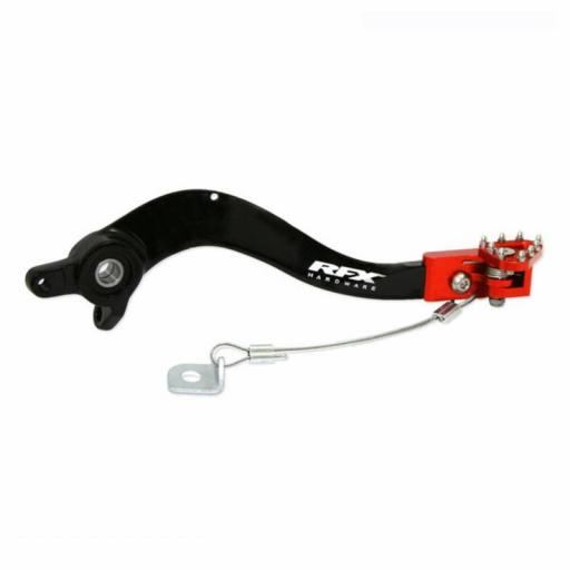 RFX Pedal de freno trasero RFX Pro FT con punta flexible (anodizado duro negro/naranja)