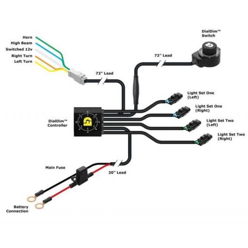 Kit de faro auxiliar Yamaha Tenere 700 - LED DENALI D4 con cableado y controlador DialDim™ [3]