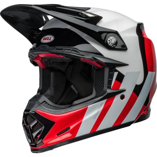 Bell MOTO-9S Flex Hello Cousteau Stripes Gloss White/Red [1]