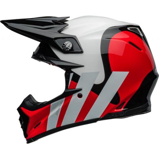 Bell MOTO-9S Flex Hello Cousteau Stripes Gloss White/Red [3]