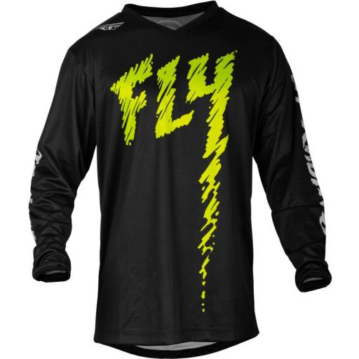 Camiseta infantil FLY RACING F-16 - Negro / Verde Neón / Gris Claro