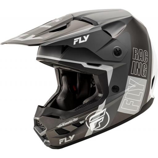Casco FLY RACING Kinetic Rally - Gris mate / Negro / Blanco [0]