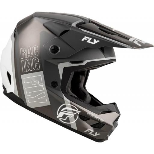 Casco FLY RACING Kinetic Rally - Gris mate / Negro / Blanco [1]