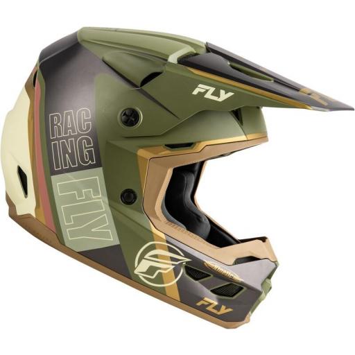 Casco FLY RACING Kinetic Rally - Matte Moss Grey / Caqui / Off-White [1]