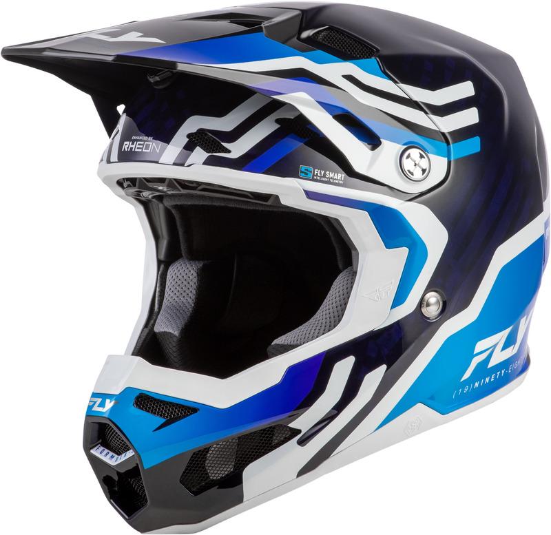 Casco FLY RACING Formula S Carbon Byte - Blue Carbon/blanco
