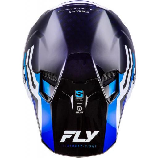 Casco FLY RACING Formula S Carbon Byte - Blue Carbon/blanco [2]