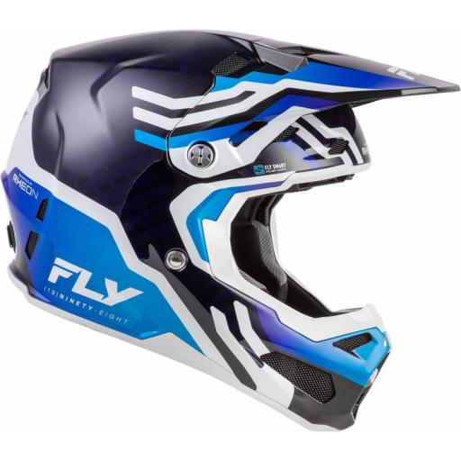 Casco FLY RACING Formula S Carbon Byte - Blue Carbon/blanco [1]