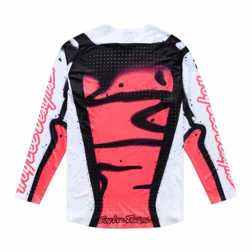 Camiseta TROY LEE DESIGNS SE Ultra Membrane - Blanco/Rojo neón [1]