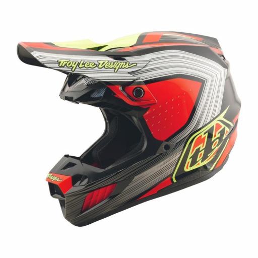 Casco TROY LEE DESIGNS SE5 Composite Stripes - Negro/Rojo neón [0]