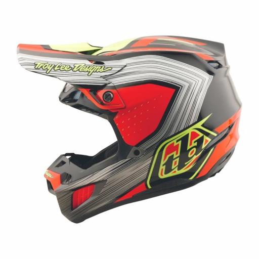Casco TROY LEE DESIGNS SE5 Composite Stripes - Negro/Rojo neón [4]