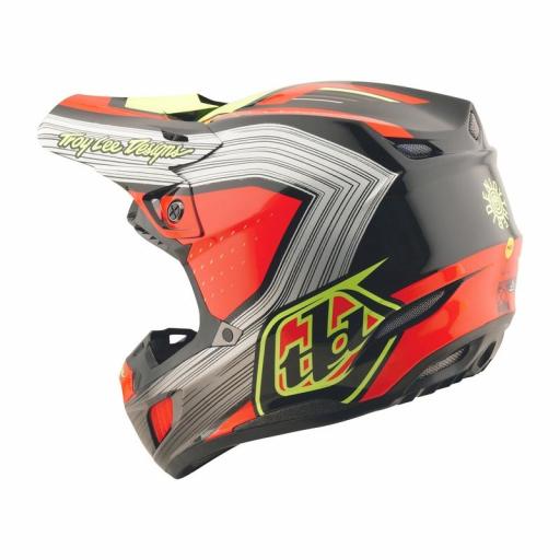 Casco TROY LEE DESIGNS SE5 Composite Stripes - Negro/Rojo neón [3]