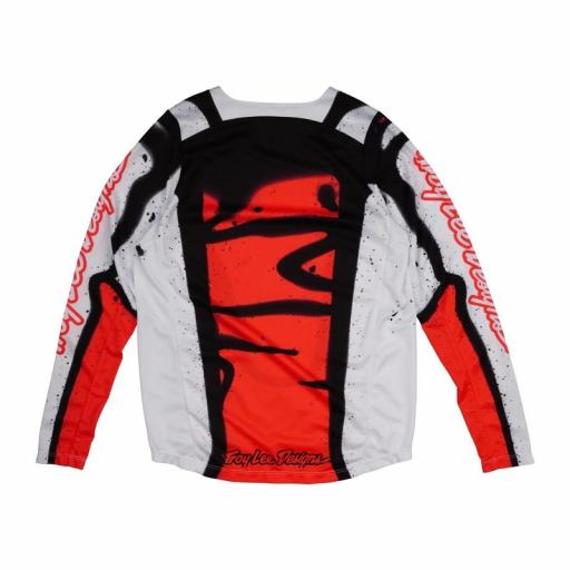 Camiseta infantil TROY LEE DESIGNS GP Pro Membrane - Blanco/Rojo neón [1]