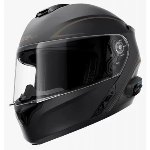 Casco modular Bluetooth SENA Outrush R NEGRO con sistema de comunicación integrado [1]