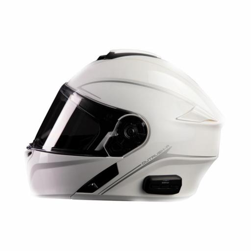 Casco modular Bluetooth SENA Outrush R blanco con sistema de comunicación integrado [3]