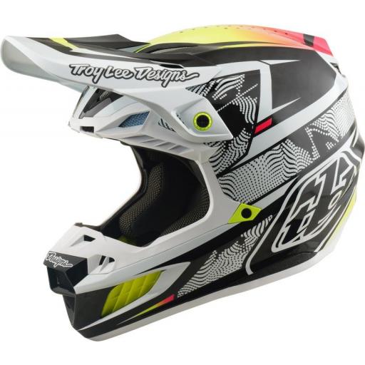 Casco TROY LEE DESIGNS SE5 Carbon Mips - Lined Up blanco