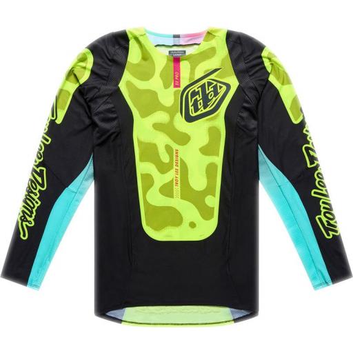 Camiseta TROY LEE DESIGNS SE Pro - Myth Negro/Flo Yellow