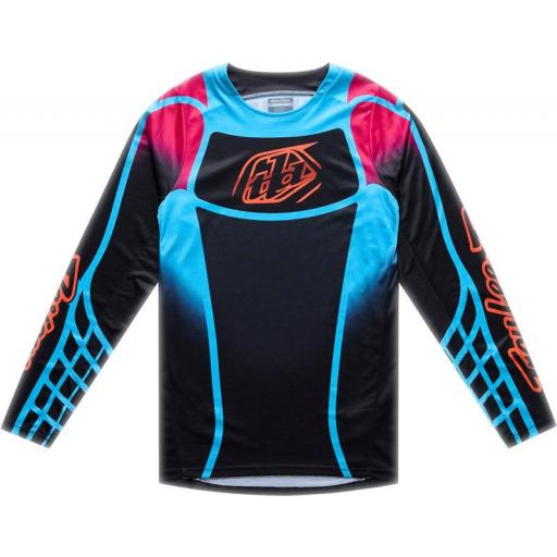 Camiseta TROY LEE DESIGNS GP Pro - Framework Negro/Cyan [0]