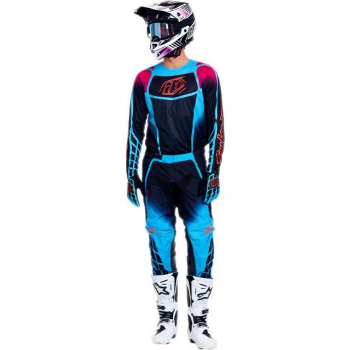 Camiseta TROY LEE DESIGNS GP Pro - Framework Negro/Cyan [4]