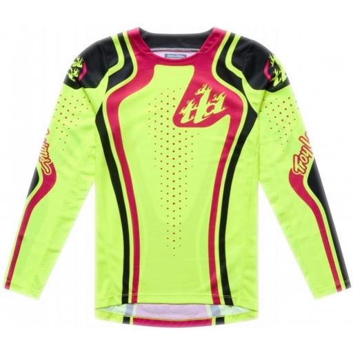 Camiseta infantil TROY LEE DESIGNS GP Pro - Roller Flo Yellow/Fuschia [0]
