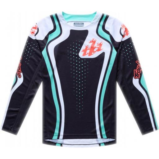 Camiseta infantil TROY LEE DESIGNS GP Pro - Roller Negro/Teal