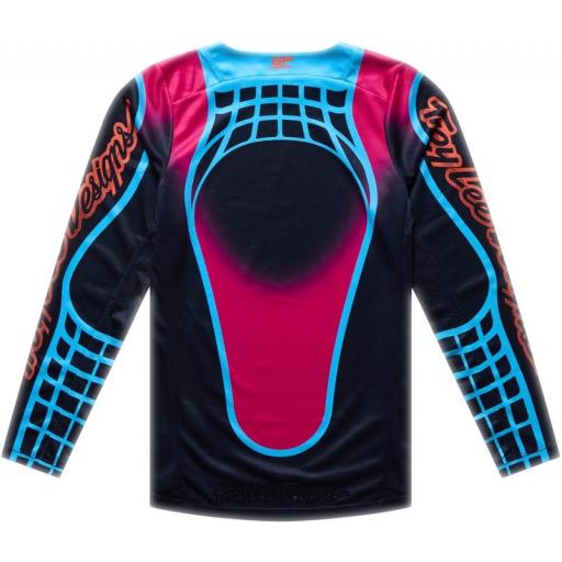 Camiseta infantil TROY LEE DESIGNS GP Pro - Framework Negro/Cyan [1]