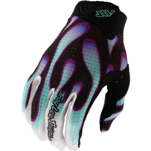 Guantes infantiles TROY LEE DESIGNS Air - Overspray negro/Real Teal [0]