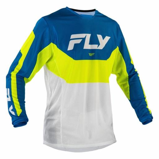 Camiseta FLY RACING Kinetic Mesh - Azul / Blanco / Hi-Vis