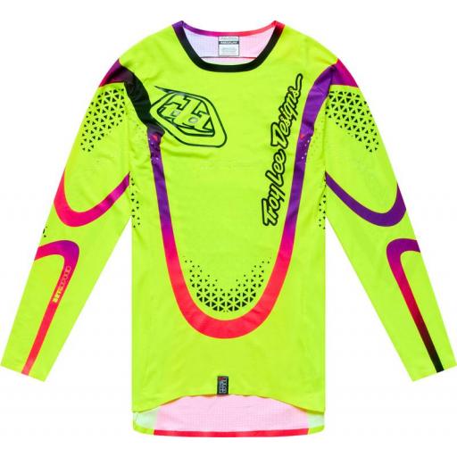 Camiseta Troy Lee Designs SE Ultra Aura Flo Yellow de motocross [0]