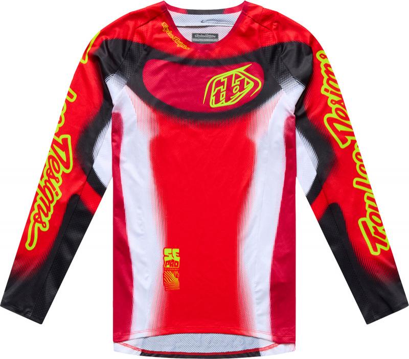 Camiseta infantil Troy Lee Designs SE Pro Illusion roja y negra