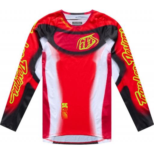 Camiseta infantil Troy Lee Designs SE Pro Illusion roja y negra [0]
