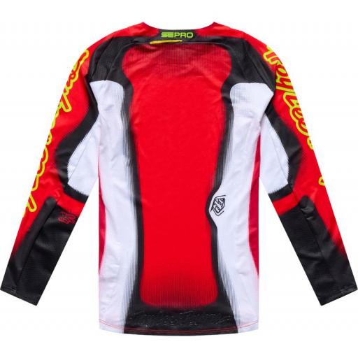 Camiseta infantil Troy Lee Designs SE Pro Illusion roja y negra [1]