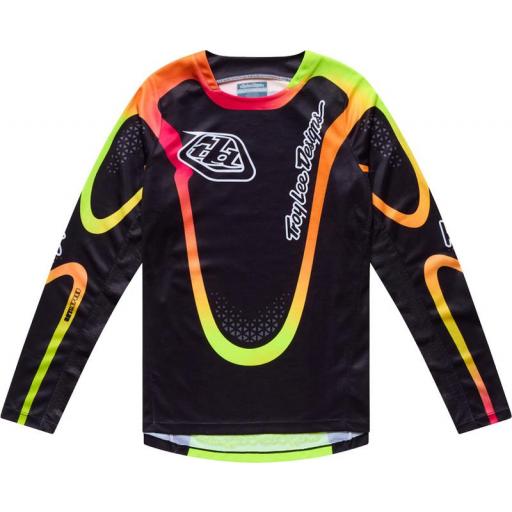 Camiseta infantil Troy Lee Designs GP Pro Aura negra y flúor [0]